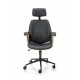 IGNAZIO swivel armchair, walnut/black DIOMMI V-CH-IGNAZIO-FOT-CZARNY