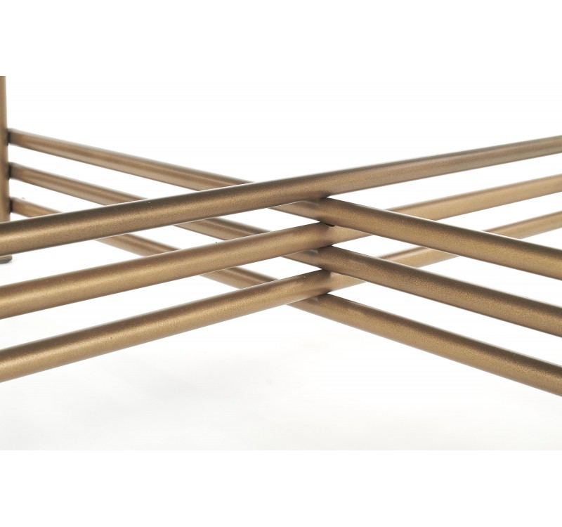 Τραπεζάκι σαλονιού γυάλινο μαύρο με χρυσό ISMENA 80x80x41 DIOMMI 60-20887