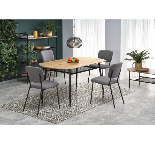 JACKSON table, color: top - golden oak, legs - black DIOMMI V-CH-JACKSON-ST