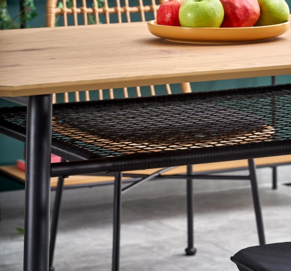 JACKSON table, color: top - golden oak, legs - black DIOMMI V-CH-JACKSON-ST