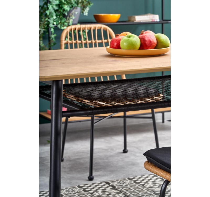 JACKSON table, color: top - golden oak, legs - black DIOMMI V-CH-JACKSON-ST