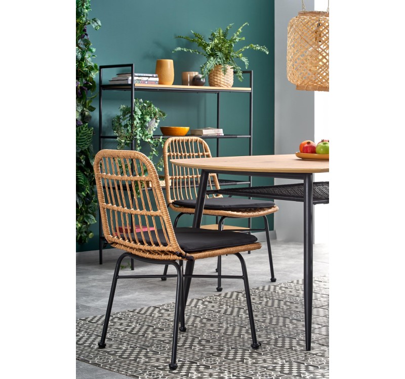 JACKSON table, color: top - golden oak, legs - black DIOMMI V-CH-JACKSON-ST