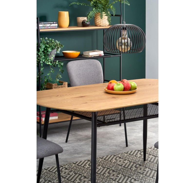 JACKSON table, color: top - golden oak, legs - black DIOMMI V-CH-JACKSON-ST