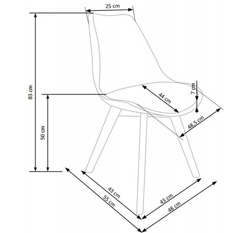K245 chair DIOMMI V-CH-K/245-KR-BIAŁY