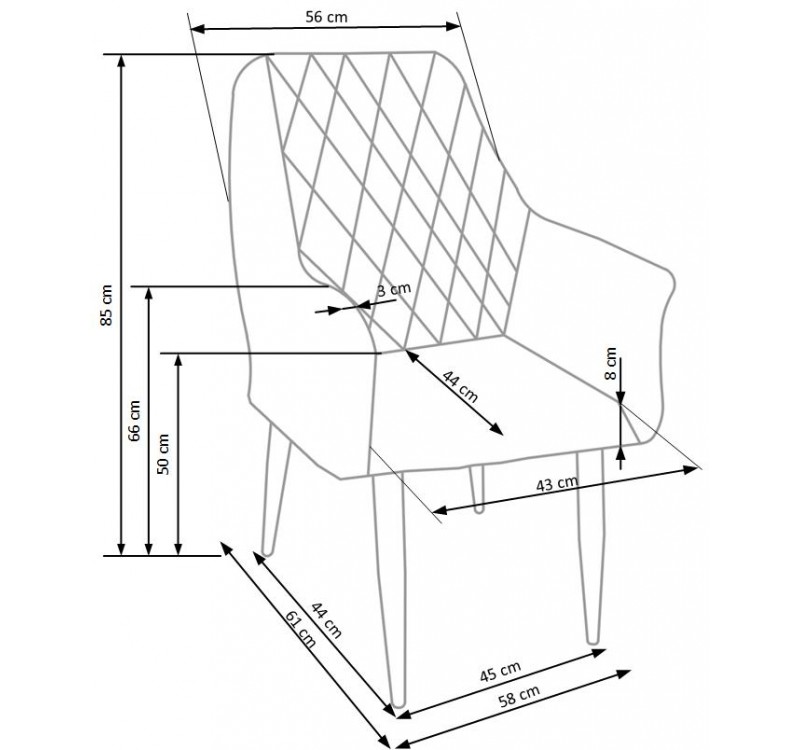 K287 chair, color: grey DIOMMI V-CH-K/287-KR-POPIEL