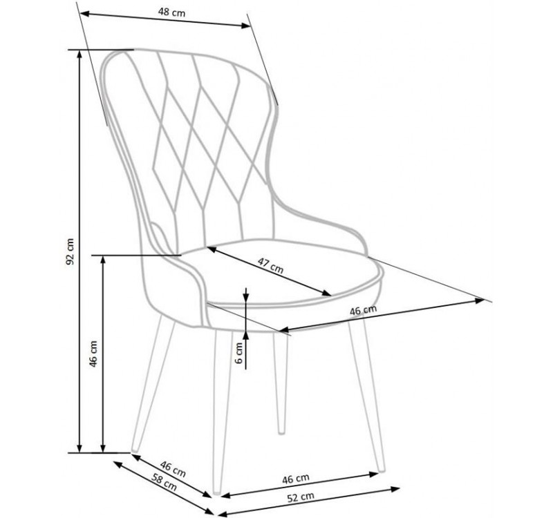 K366 chair, color: grey DIOMMI V-CH-K/366-KR-POPIEL