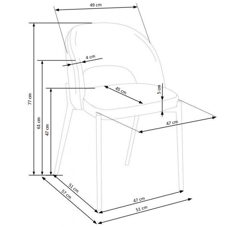 K373 chair, color: beige DIOMMI V-CH-K/373-KR-BEŻOWY