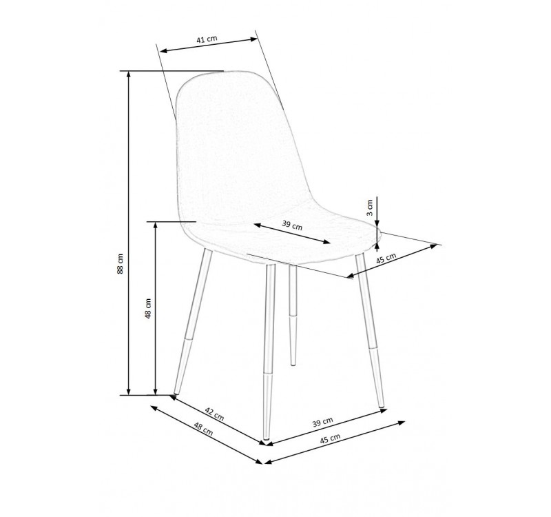 K379 chair, color: grey DIOMMI V-CH-K/379-KR-POPIEL