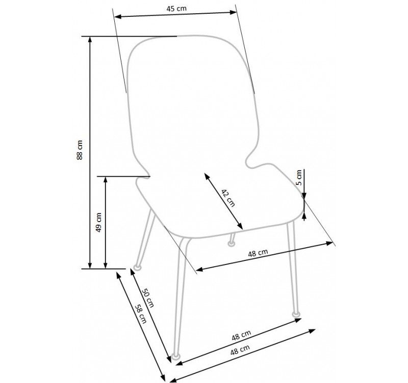 K381 chair, color: grey DIOMMI V-CH-K/381-KR-POPIEL