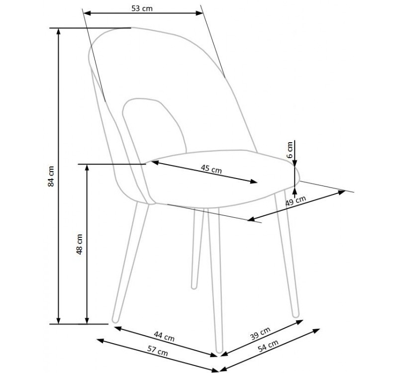K384 chair, color: grey DIOMMI V-CH-K/384-KR-POPIELATY