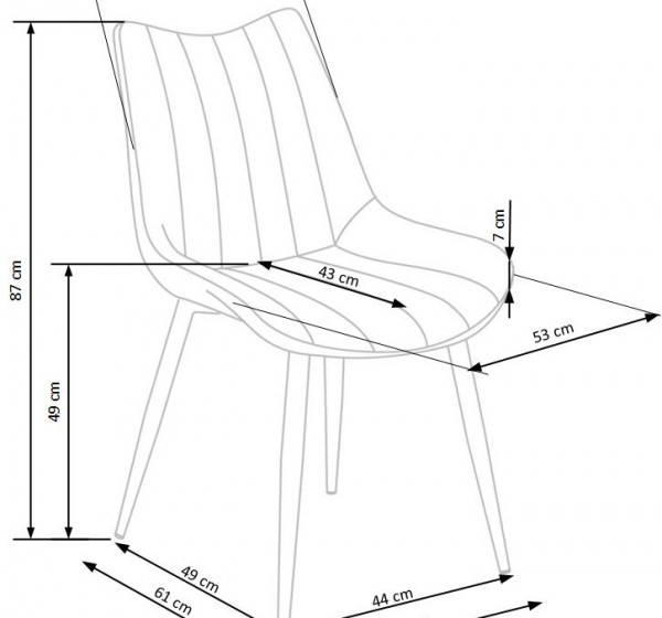 K388 chair, color: grey DIOMMI V-CH-K/388-KR-POPIELATY