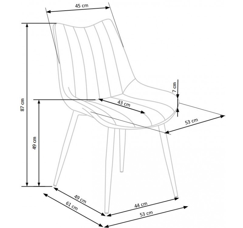 K388 chair, color: grey DIOMMI V-CH-K/388-KR-POPIELATY