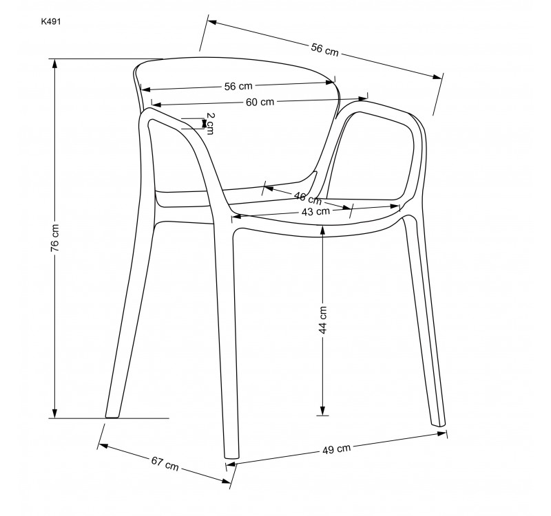 K491 plastic chair black DIOMMI V-CH-K/491-KR-CZARNY