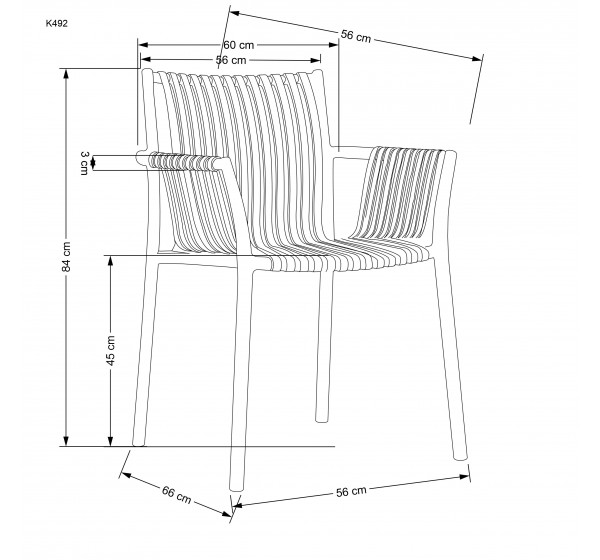 K492 chair grey DIOMMI V-CH-K/493-KR-POPIELATY