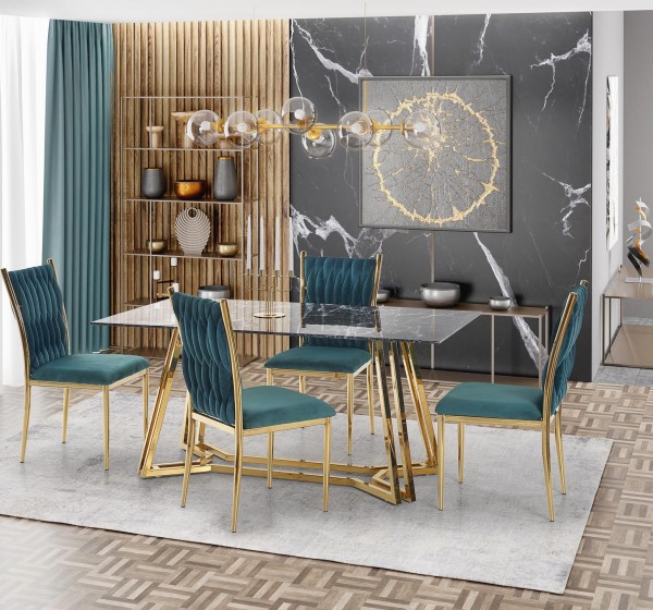 KONAMI table, color: top - black marble, legs - gold DIOMMI V-CH-KONAMI-ST