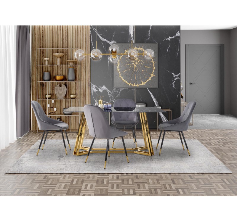 KONAMI table, color: top - black marble, legs - gold DIOMMI V-CH-KONAMI-ST