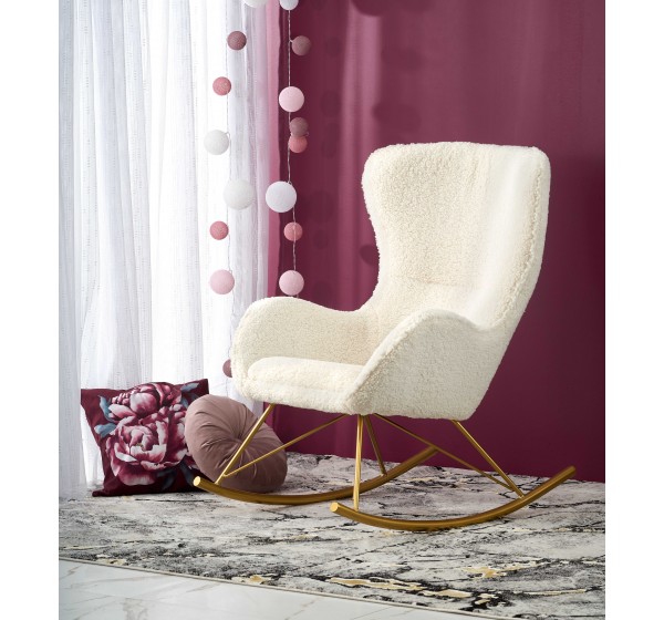 LIBERTO leisure armchair cream / gold DIOMMI V-CH-LIBERTO-FOT-KREMOWY