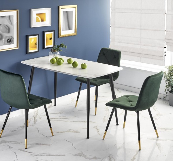 MARCO table, color: top - white marble, legs - black DIOMMI V-CH-MARCO-ST