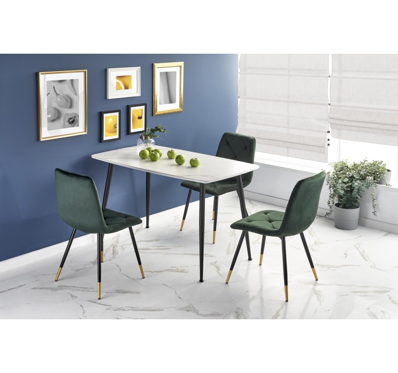 MARCO table, color: top - white marble, legs - black DIOMMI V-CH-MARCO-ST