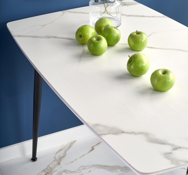 MARCO table, color: top - white marble, legs - black DIOMMI V-CH-MARCO-ST