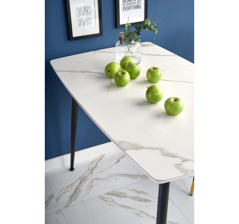 MARCO table, color: top - white marble, legs - black DIOMMI V-CH-MARCO-ST