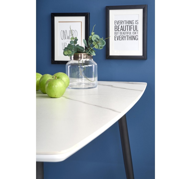 MARCO table, color: top - white marble, legs - black DIOMMI V-CH-MARCO-ST
