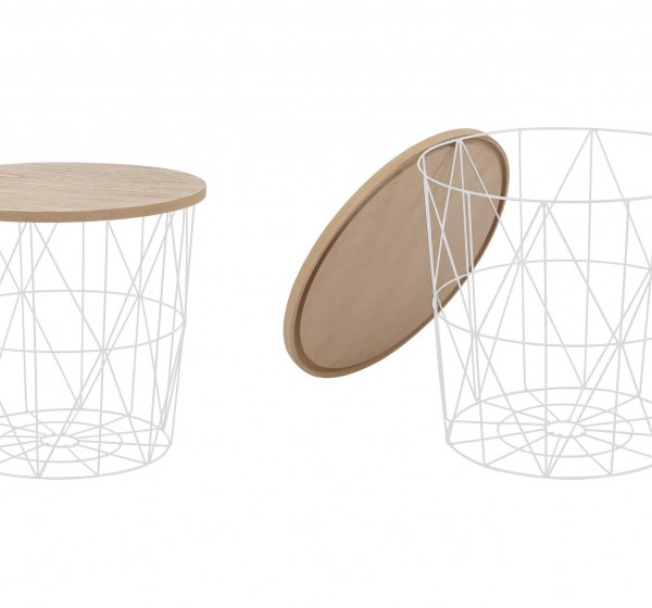 MARIFFA c. table, color: natural / white DIOMMI V-CH-MARIFFA-LAW-BIAŁY/NATURALNY