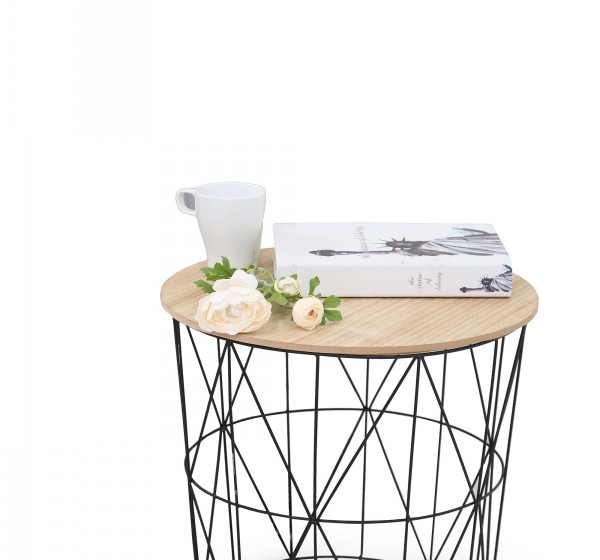 MARIFFA c. table, color: natural / black DIOMMI V-CH-MARIFFA-LAW-CZARNY/NATURALNY