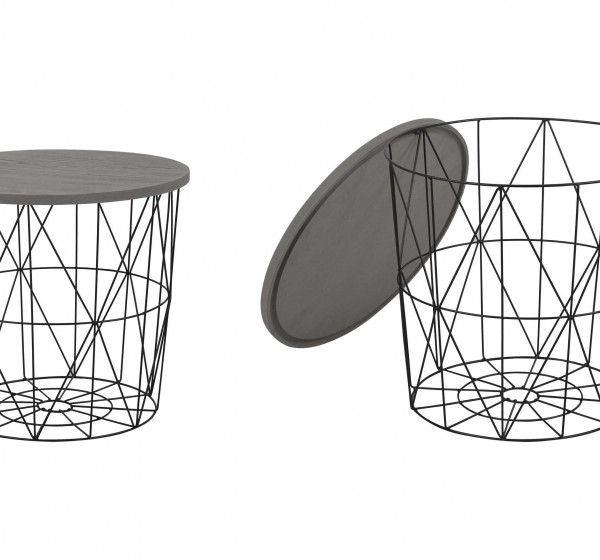 MARIFFA c. table, color: grey / black DIOMMI V-CH-MARIFFA-LAW-CZARNY/POPIELATY