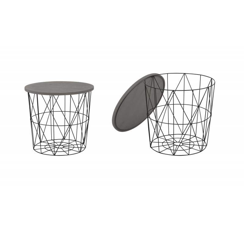 MARIFFA c. table, color: grey / black DIOMMI V-CH-MARIFFA-LAW-CZARNY/POPIELATY