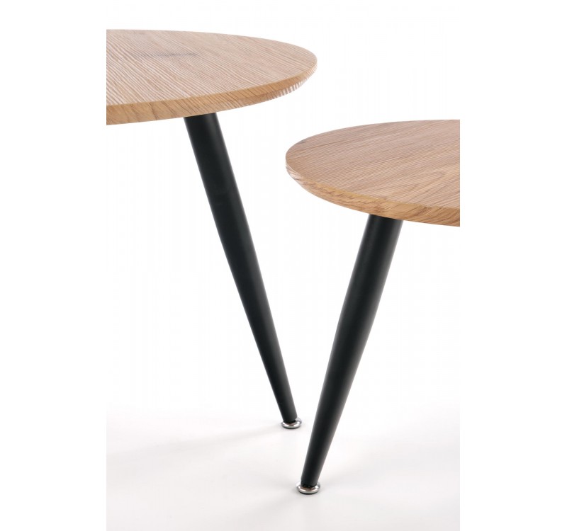 MENTONA 2, set of two coffee tables, color: golden oak / black DIOMMI V-CH-MENTONA_2-LAW