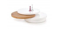 MICHELLE c. table, color: white / golden oak DIOMMI V-CH-MICHELLE-LAW-DĄB_ZŁOTY