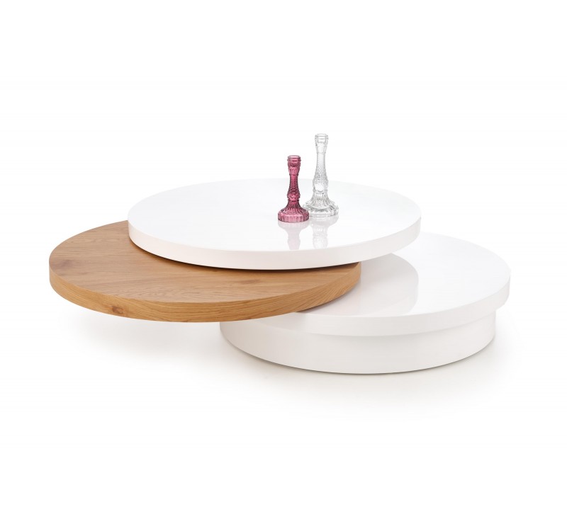 MICHELLE c. table, color: white / golden oak DIOMMI V-CH-MICHELLE-LAW-DĄB_ZŁOTY
