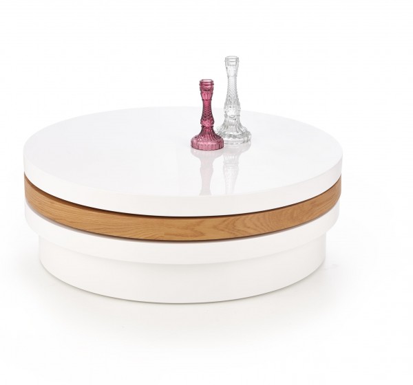 MICHELLE c. table, color: white / golden oak DIOMMI V-CH-MICHELLE-LAW-DĄB_ZŁOTY