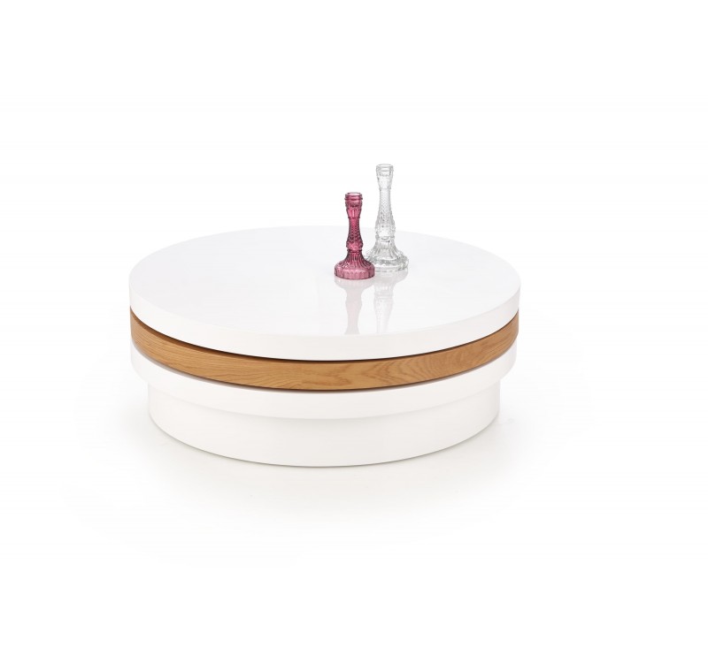 MICHELLE c. table, color: white / golden oak DIOMMI V-CH-MICHELLE-LAW-DĄB_ZŁOTY
