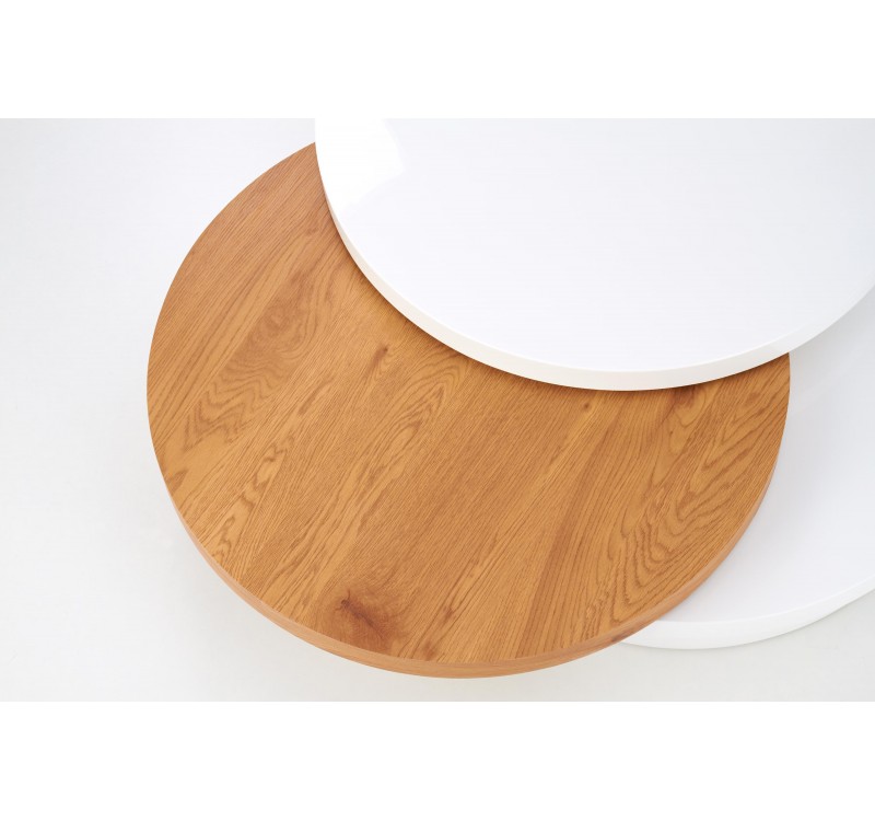 MICHELLE c. table, color: white / golden oak DIOMMI V-CH-MICHELLE-LAW-DĄB_ZŁOTY
