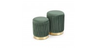 MONTY set of two stools: color: dark green DIOMMI V-CH-MONTY-PUFA-C.ZIELONY