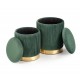MONTY set of two stools: color: dark green DIOMMI V-CH-MONTY-PUFA-C.ZIELONY