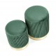 MONTY set of two stools: color: dark green DIOMMI V-CH-MONTY-PUFA-C.ZIELONY