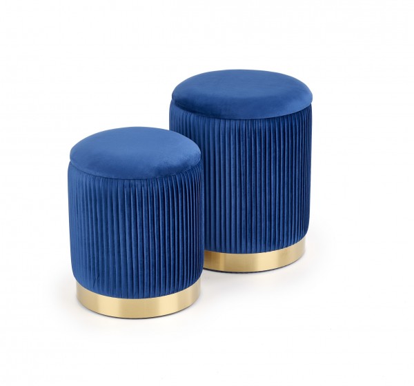 MONTY set of two stools: color: dark blue DIOMMI V-CH-MONTY-PUFA-GRANATOWY