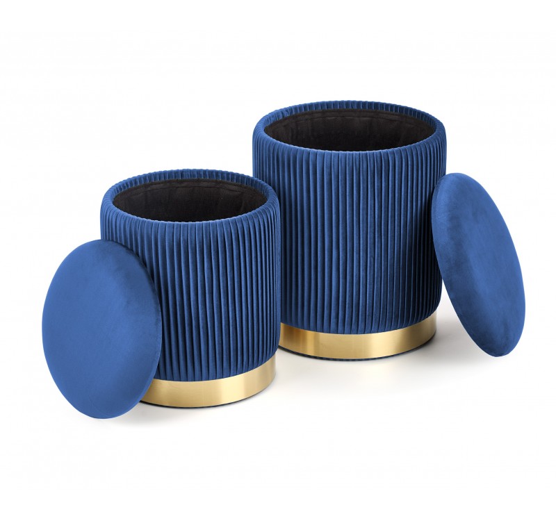 MONTY set of two stools: color: dark blue DIOMMI V-CH-MONTY-PUFA-GRANATOWY