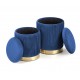 MONTY set of two stools: color: dark blue DIOMMI V-CH-MONTY-PUFA-GRANATOWY