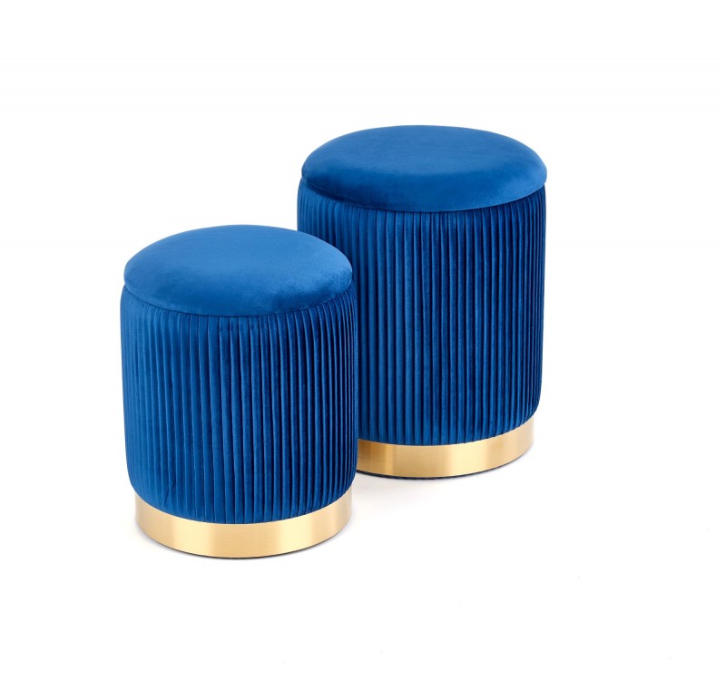 MONTY set of two stools: color: dark blue DIOMMI V-CH-MONTY-PUFA-GRANATOWY