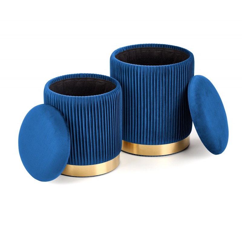 MONTY set of two stools: color: dark blue DIOMMI V-CH-MONTY-PUFA-GRANATOWY