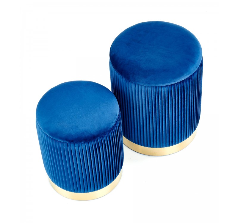 MONTY set of two stools: color: dark blue DIOMMI V-CH-MONTY-PUFA-GRANATOWY