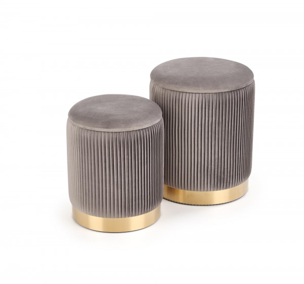 MONTY set of two stools: color: grey DIOMMI V-CH-MONTY-PUFA-POPIEL