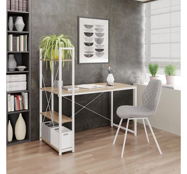 NARVIK B1 desk white / sonoma oak DIOMMI V-CH-NARVIK-B1-BIAŁY/SONOMA