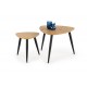 NICEA 2, set of two coffee tables, color: golden oak / black DIOMMI V-CH-NICEA_2-LAW
