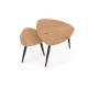 NICEA 2, set of two coffee tables, color: golden oak / black DIOMMI V-CH-NICEA_2-LAW