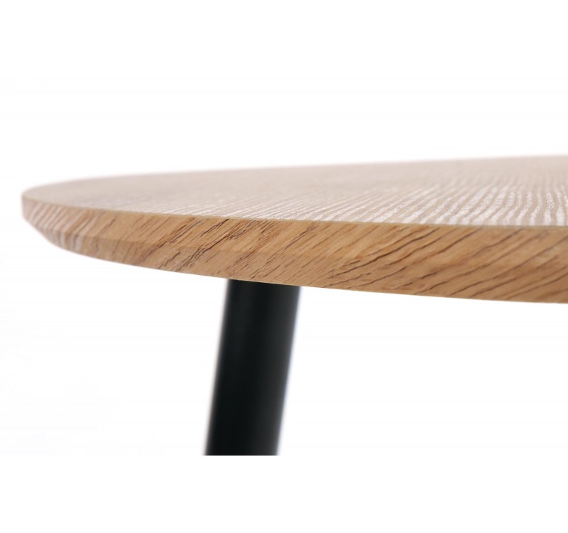 NICEA 2, set of two coffee tables, color: golden oak / black DIOMMI V-CH-NICEA_2-LAW